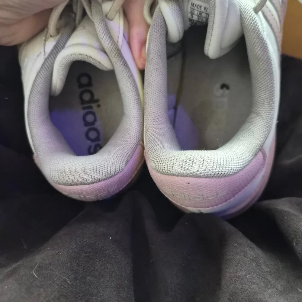 Adidas Nizza Platform Sneakers White Pink Metallic Leather‎ Low Top Shoes Size 5